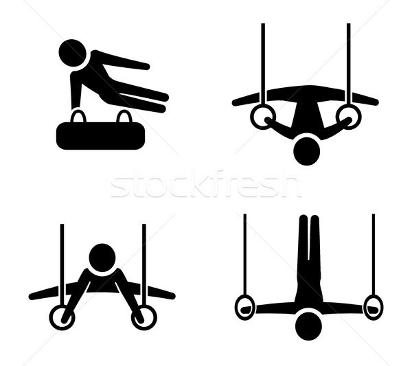 Set gimnastica icoane siluetă stil vector Imagine de stoc © jiaking1