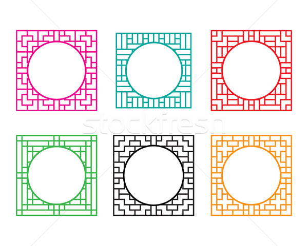 Square window frame with circle hole at center Stock photo © jiaking1