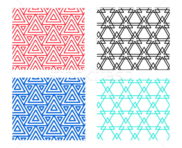シームレス 幾何学模様 三角形 ベクトル 抽象的な 背景 ストックフォト © jiaking1