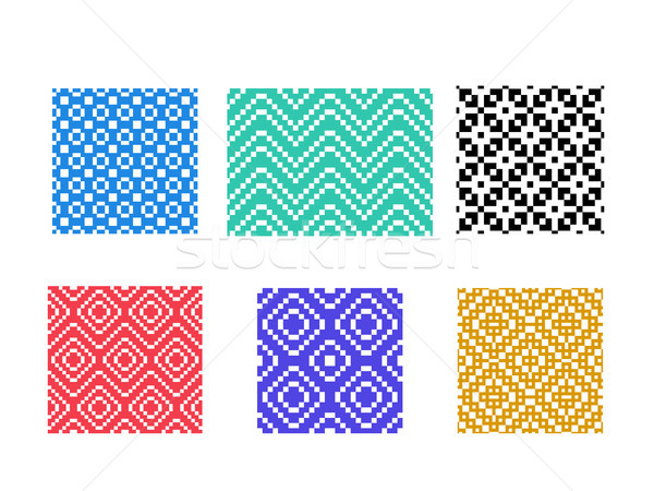Set senza soluzione di continuità pixel pattern bianco vettore Foto d'archivio © jiaking1
