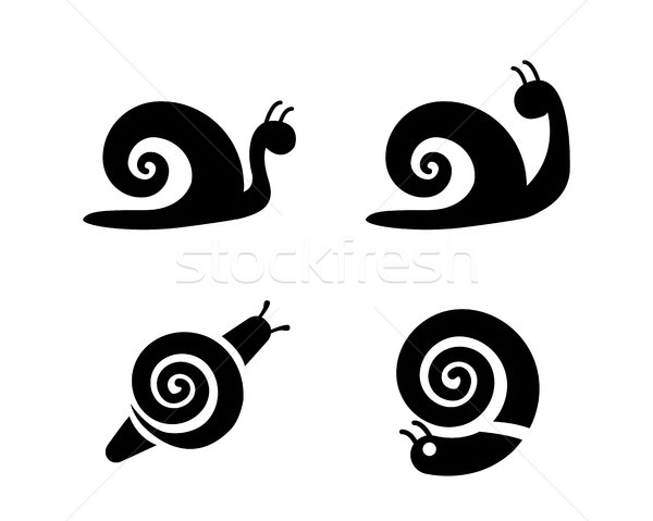 Set Schnecke Symbole Silhouette Stil Vektor Stock foto © jiaking1