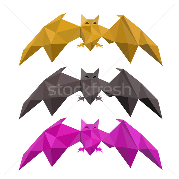 набор низкий Bat Flying вектора лице Сток-фото © jiaking1
