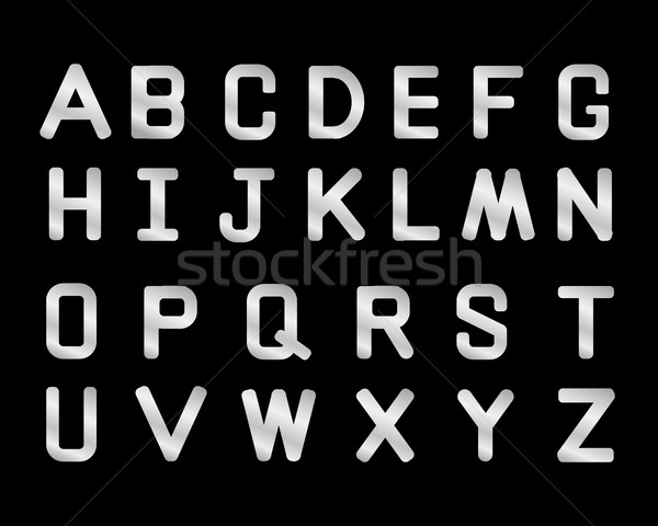 Geometric English bold font set in silver color Stock photo © jiaking1