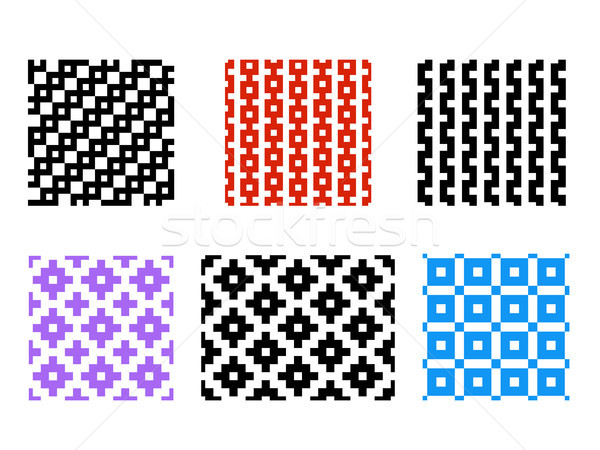 Set fara sudura pixeli model alb vector Imagine de stoc © jiaking1