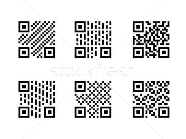 Zestaw qr code wzór odizolowany biały komputera Zdjęcia stock © jiaking1