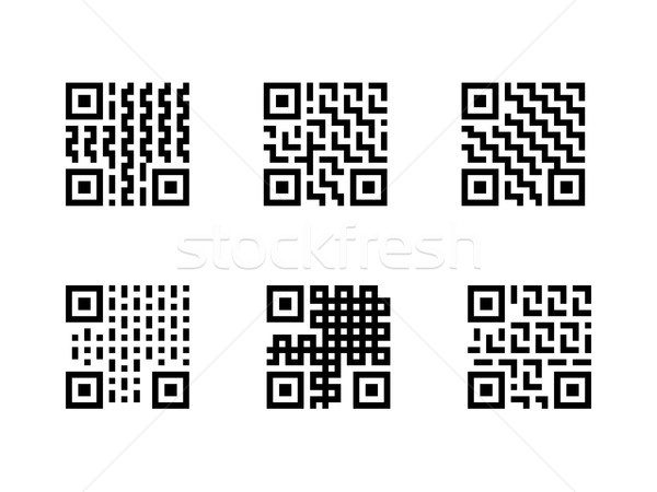 Zestaw qr code wzór odizolowany biały komputera Zdjęcia stock © jiaking1