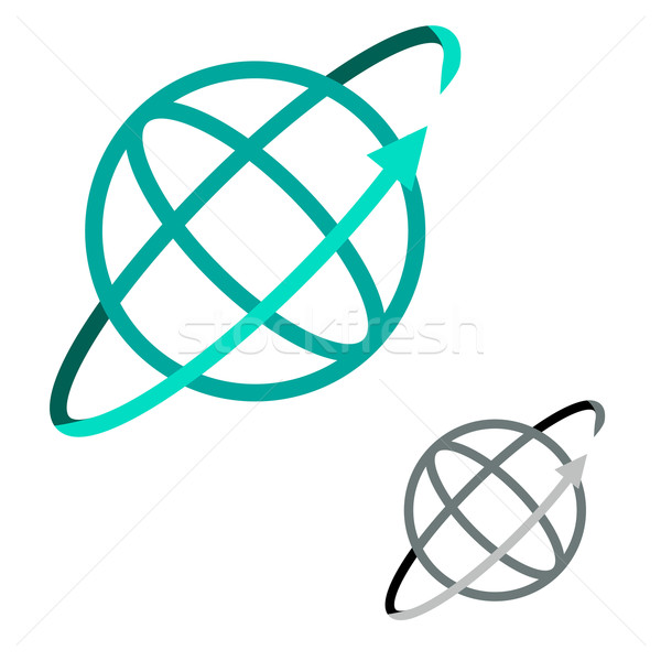 Világ techno földgömb online logo vektor Stock fotó © jiaking1
