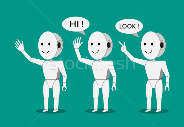 Gülümseme insansı robot tanıtım vektör dizayn Stok fotoğraf © jiaking1