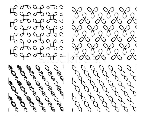 Stock photo: Seamless doodle line pattern, vector