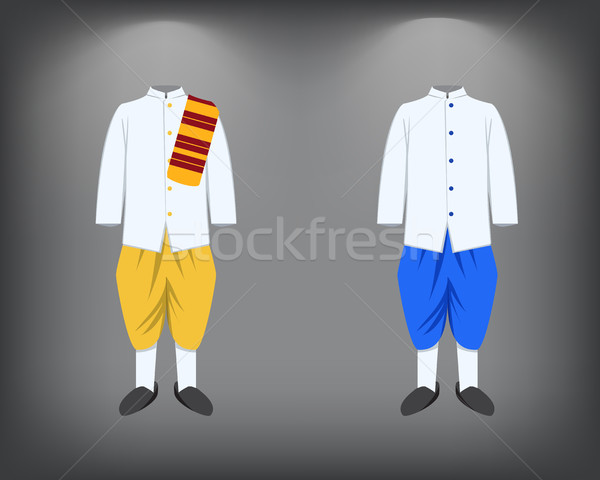 [[stock_photo]]: Isolé · hommes · costume · traditionnel · thai · costume