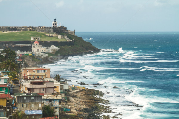 Stock foto: Surfen · Festung · San · Juan · Puerto · Rico · Gebäude · Reise
