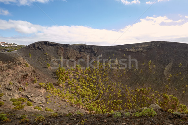 Stock fotó: Kráter · vulkán · Kanári-szigetek · természet · tájkép · sivatag