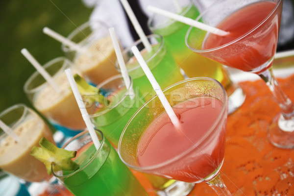Alcohol coctail set on waiter tray Stock photo © jirivondrous