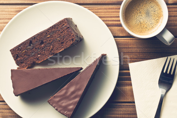 sacher cake and coffee Stock photo © jirkaejc