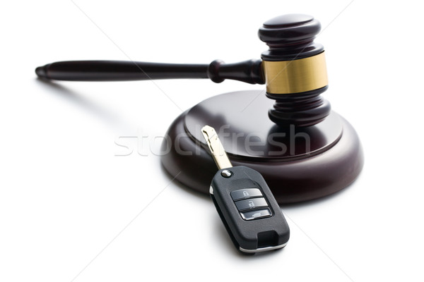 車のキー 裁判官 小槌 白 車 セキュリティ ストックフォト © jirkaejc