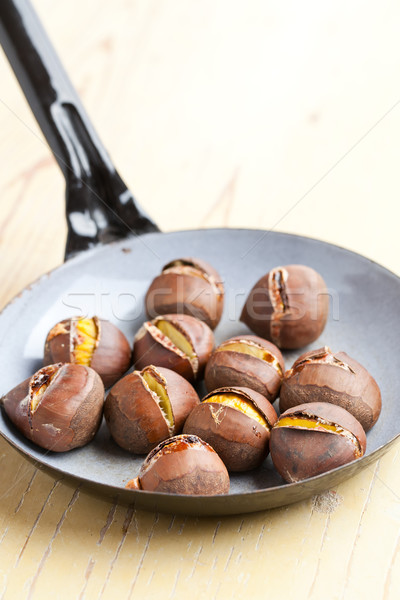 roasted chestnuts on pan Stock photo © jirkaejc