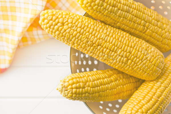 sweet corn in colander Stock photo © jirkaejc