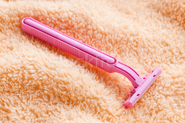 Rózsaszín hölgy narancs törölköző haj egészség Stock fotó © jirkaejc