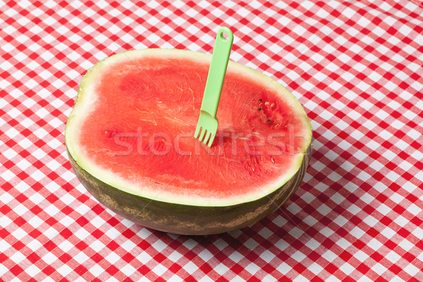 the watermelon on picnic tablecloth Stock photo © jirkaejc