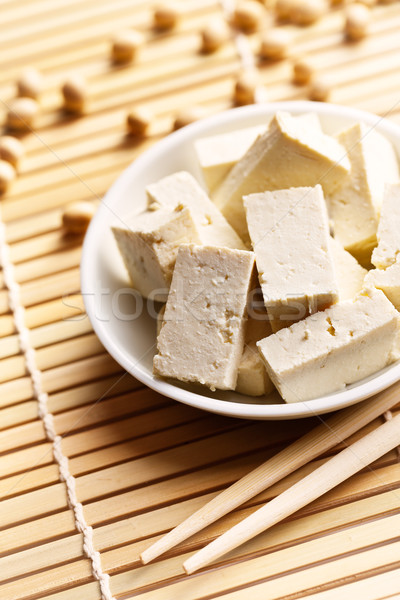 Tofu soja frijoles mesa de cocina fondo japonés Foto stock © jirkaejc