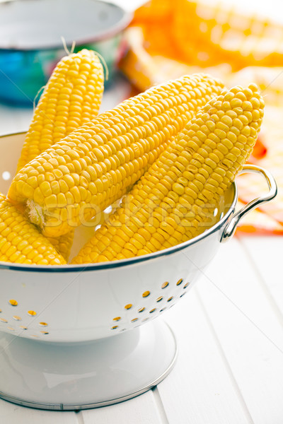 Kukurydza biały charakter zdrowia tabeli warzyw Zdjęcia stock © jirkaejc
