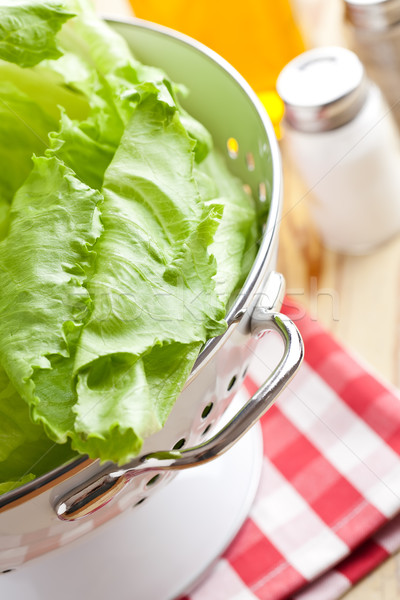 green lettuce in colander Stock photo © jirkaejc