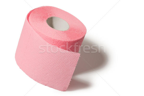 Rózsaszín vécépapír fehér papír háttér takarítás Stock fotó © jirkaejc