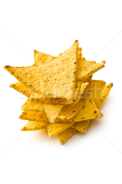 Foto stock: Nachos · chips · blanco · caliente · comer · rápido