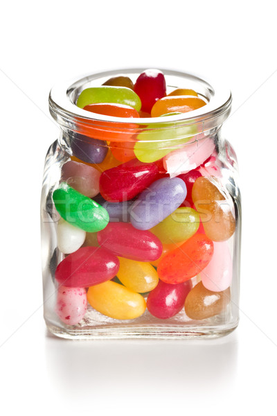 Stock photo: jelly beans in glass jar