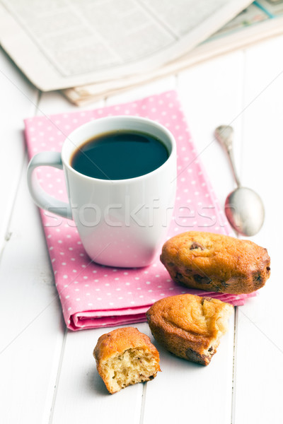 Frühstück süß Dessert Kaffee Kuchen schwarz Stock foto © jirkaejc