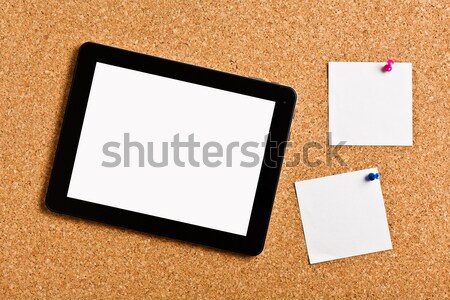 Touch Tablet beachten Papiere Kork Bord Business Stock foto © jirkaejc