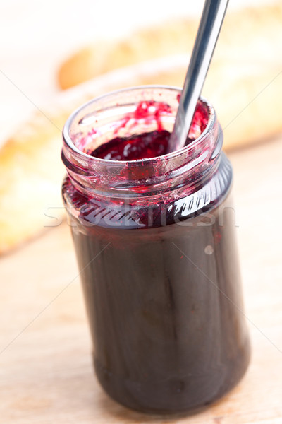 Fruchtig Marmelade Glas jar Foto erschossen Stock foto © jirkaejc