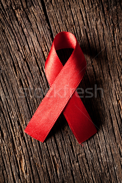 Vörös szalag AIDS tudatosság fa orvosi egészség Stock fotó © jirkaejc