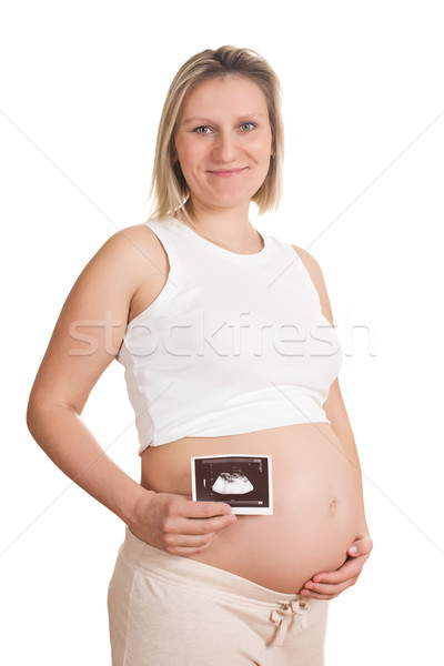 Foto stock: Mujer · embarazada · foto · ultrasonido · mujer · amor