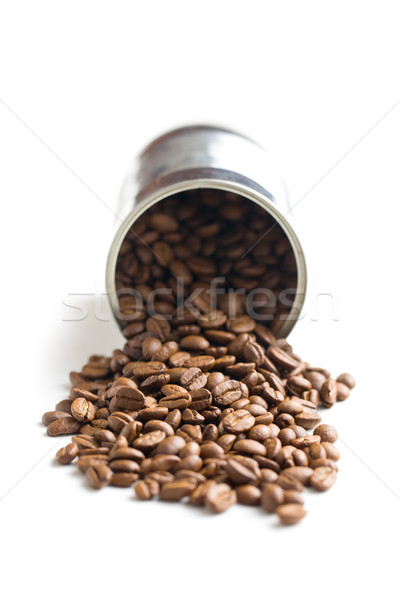 Stock foto: Kaffeebohnen · tin · kann · Kaffee · Hintergrund · Gruppe