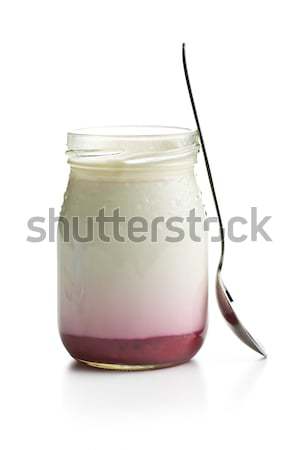 Iogurte vidro jarra branco comida fruto Foto stock © jirkaejc