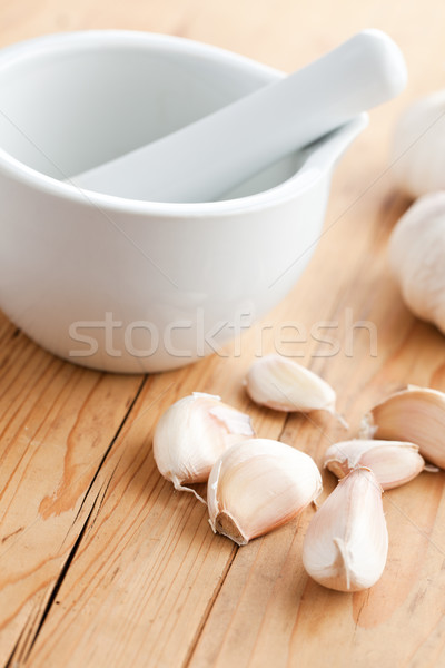 fresh garlic on kitchen table Stock photo © jirkaejc