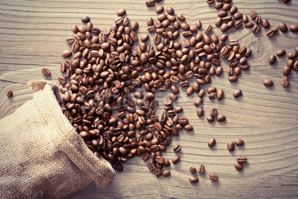 coffee beans spill out of the sack Stock photo © jirkaejc