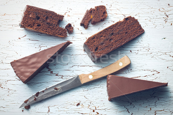 pieces of sacher cake Stock photo © jirkaejc