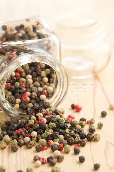 Colore pepe Spice vetro jar sfondo Foto d'archivio © jirkaejc