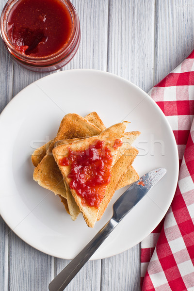 Toast jam stół kuchenny żywności owoców kuchnia Zdjęcia stock © jirkaejc