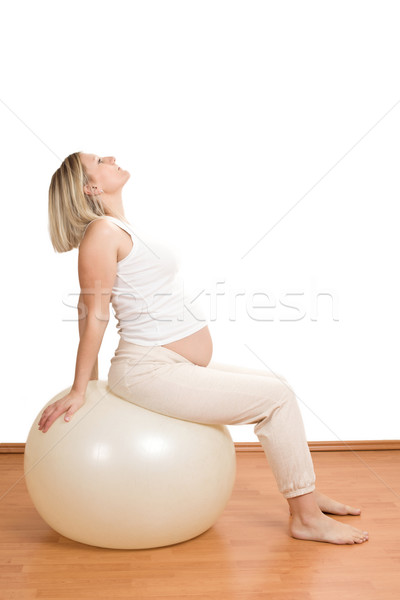 Stok fotoğraf: Hamile · kadın · egzersiz · kadın · vücut · uygunluk