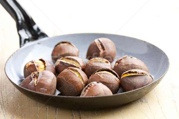roasted chestnuts on pan Stock photo © jirkaejc