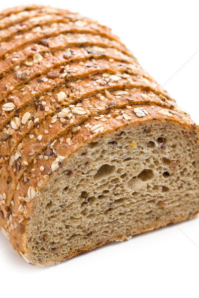 Stock fotó: Teljes · kiőrlésű · kenyér · fehér · háttér · kenyér · búza · gabona