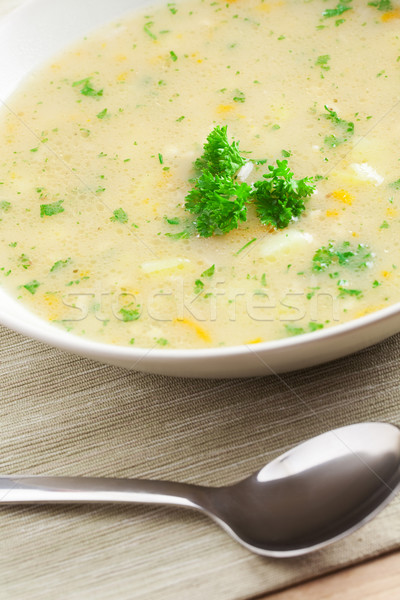 Stockfoto: Aardappelsoep · foto · shot · diner · plaat · koken