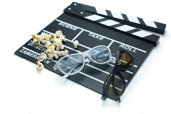 Gafas 3d palomitas blanco fondo gafas película Foto stock © jirkaejc