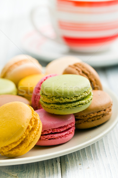 various type of macaroons on plate Stock photo © jirkaejc