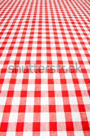 Weiß rot schachbrettartig Textur Abendessen Stoff Stock foto © jirkaejc