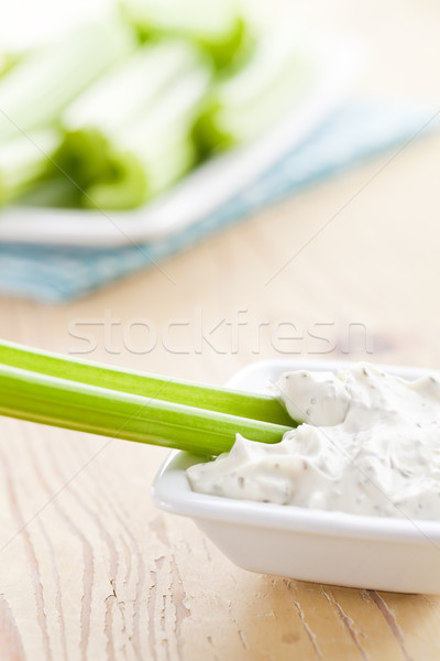 green celery sticks with tasty dip Stock photo © jirkaejc