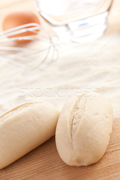 Stock photo: unbaked baguettes